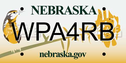 WPA4RB Nebraska License Plate