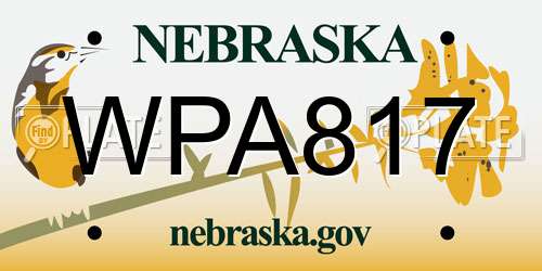 WPA817 Nebraska License Plate