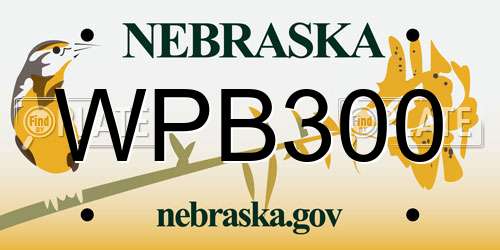WPB300 Nebraska License Plate
