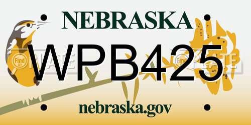 WPB425 Nebraska License Plate
