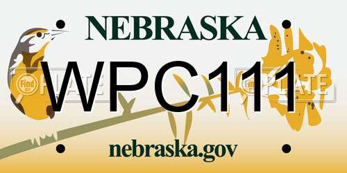 WPC111 Nebraska License Plate