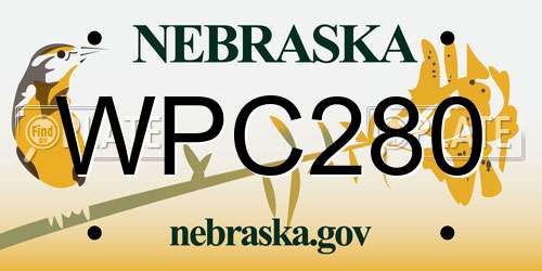 WPC280 Nebraska License Plate