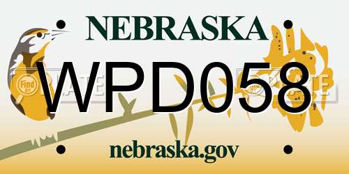WPD058 Nebraska License Plate