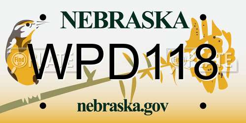 WPD118 Nebraska License Plate