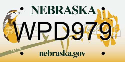 WPD979 Nebraska License Plate