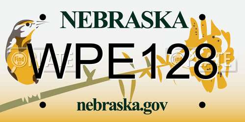 WPE128 Nebraska License Plate