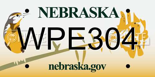 WPE304 Nebraska License Plate