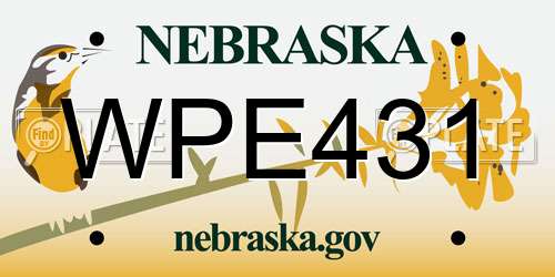 WPE431 Nebraska License Plate