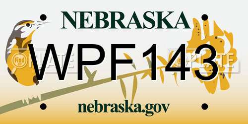 WPF143 Nebraska License Plate