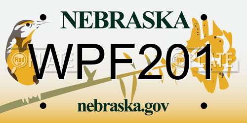 WPF201 Nebraska License Plate