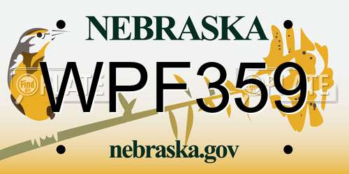 WPF359 Nebraska License Plate