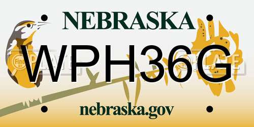 WPH36G Nebraska License Plate