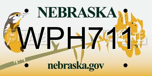 WPH711 Nebraska License Plate