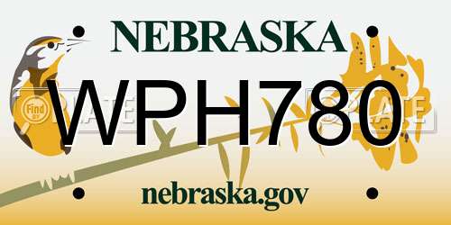 WPH780 Nebraska License Plate