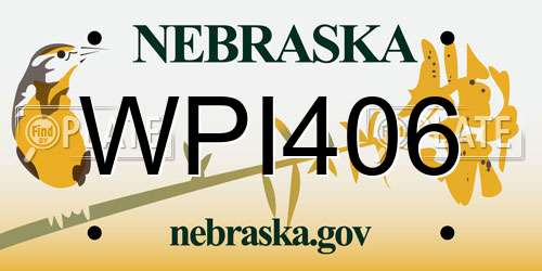 WPI406 Nebraska License Plate