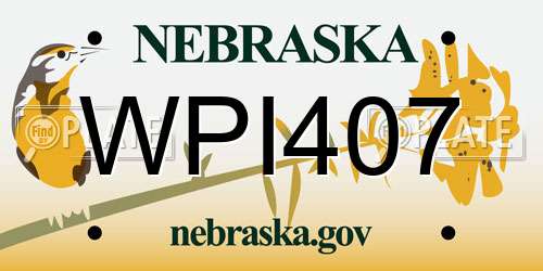 WPI407 Nebraska License Plate