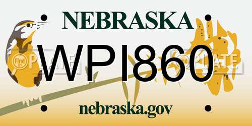 WPI860 Nebraska License Plate