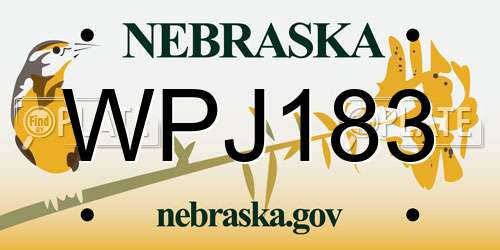 WPJ183 Nebraska License Plate
