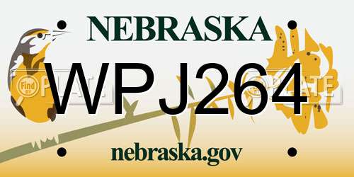 WPJ264 Nebraska License Plate