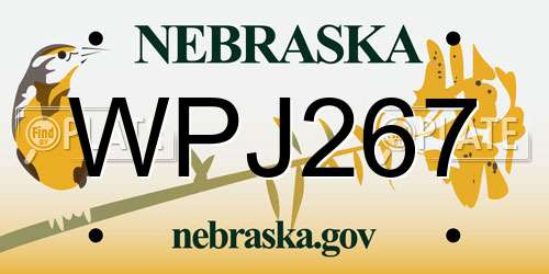 WPJ267 Nebraska License Plate