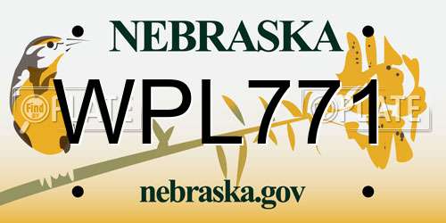 WPL771 Nebraska License Plate