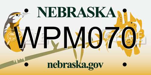 WPM070 Nebraska License Plate