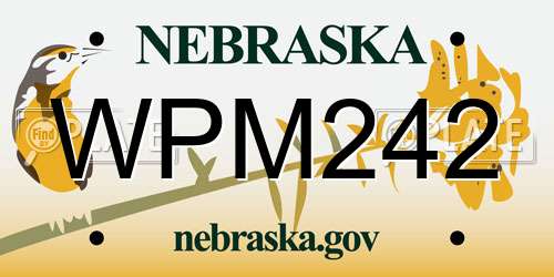 WPM242 Nebraska License Plate