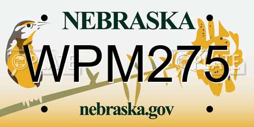 WPM275 Nebraska License Plate