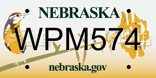 WPM574 Nebraska License Plate