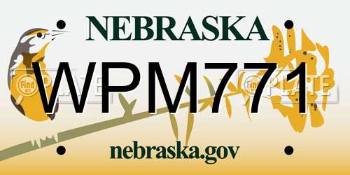 WPM771 Nebraska License Plate