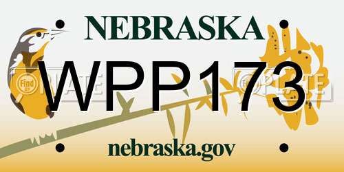 WPP173 Nebraska License Plate