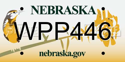 WPP446 Nebraska License Plate