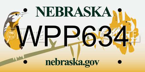WPP634 Nebraska License Plate