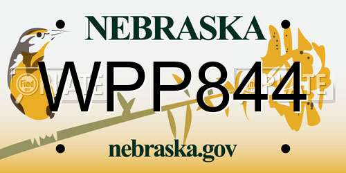 WPP844 Nebraska License Plate