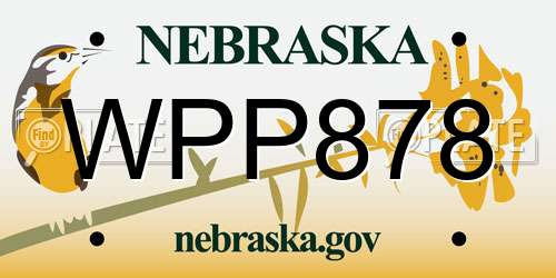 WPP878 Nebraska License Plate