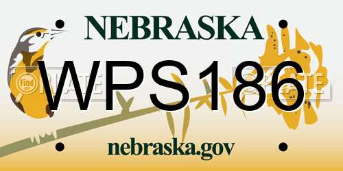 WPS186 Nebraska License Plate