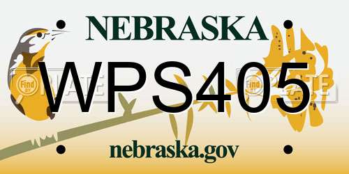 WPS405 Nebraska License Plate