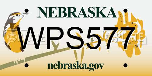 WPS577 Nebraska License Plate