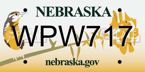 WPW717 Nebraska License Plate