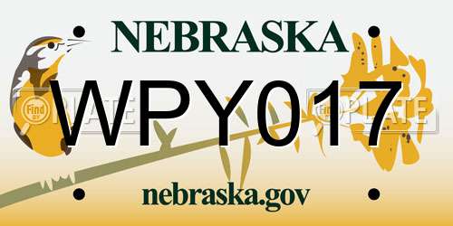 WPY017 Nebraska License Plate
