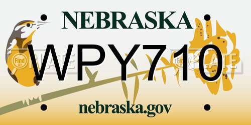 WPY710 Nebraska License Plate