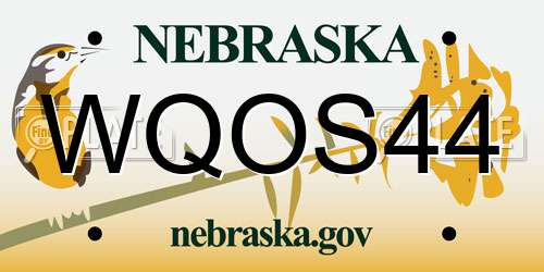 WQOS44 Nebraska License Plate