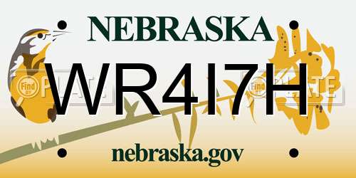 WR4I7H Nebraska License Plate