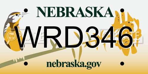 WRD346 Nebraska License Plate