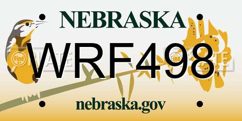 WRF498 Nebraska License Plate