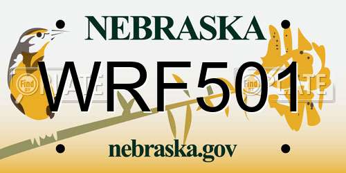 WRF501 Nebraska License Plate