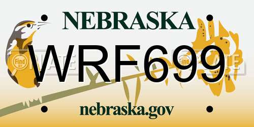 WRF699 Nebraska License Plate