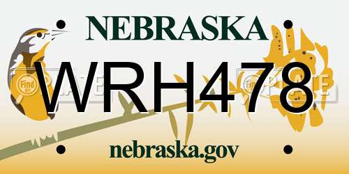 WRH478 Nebraska License Plate