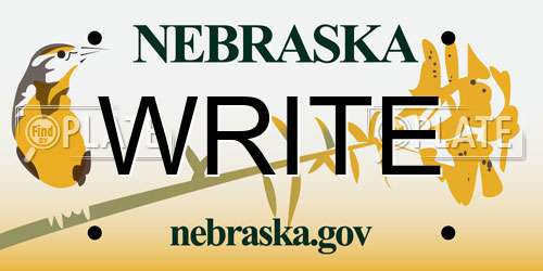 WRITE Nebraska License Plate