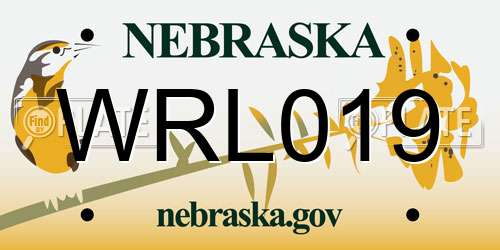 WRL019 Nebraska License Plate